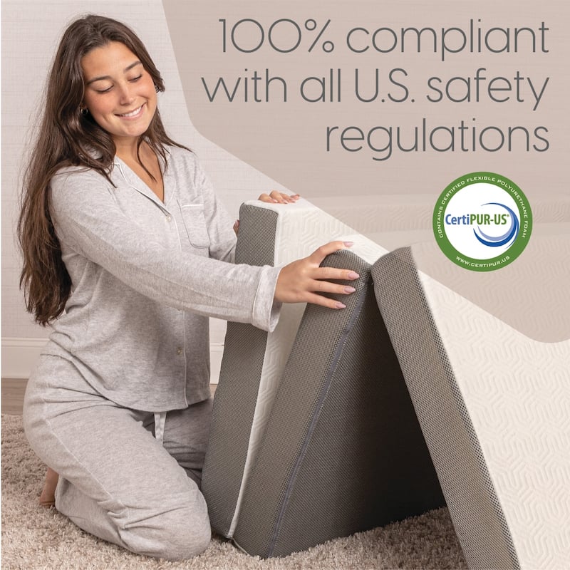 Milliard 4" Tri Folding Queen size Mattress with Ultra Soft Removable